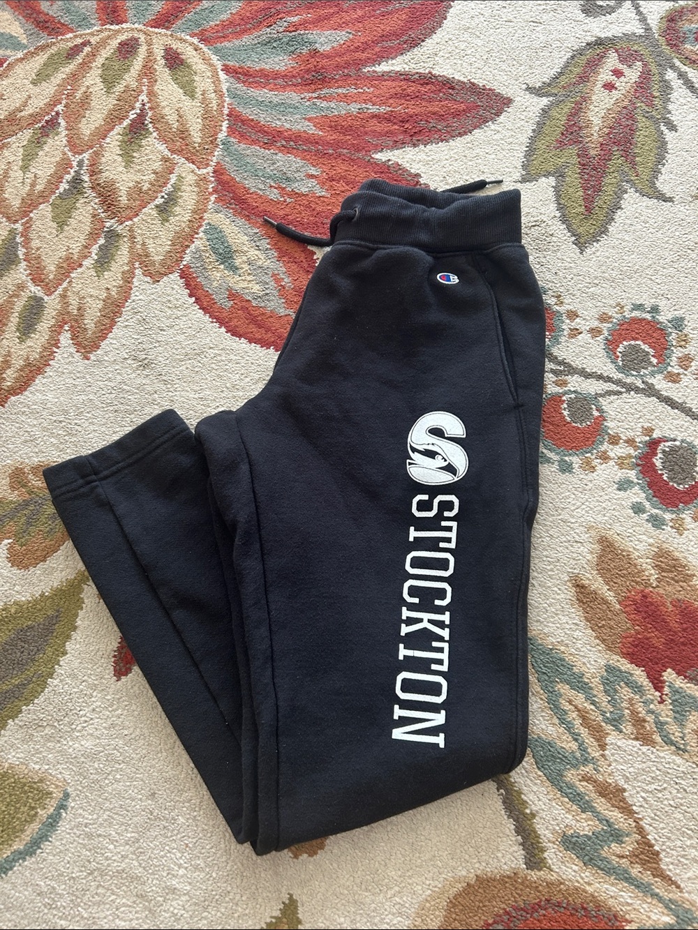 Champion || Kids Black Sweatpants with Stockton Logo